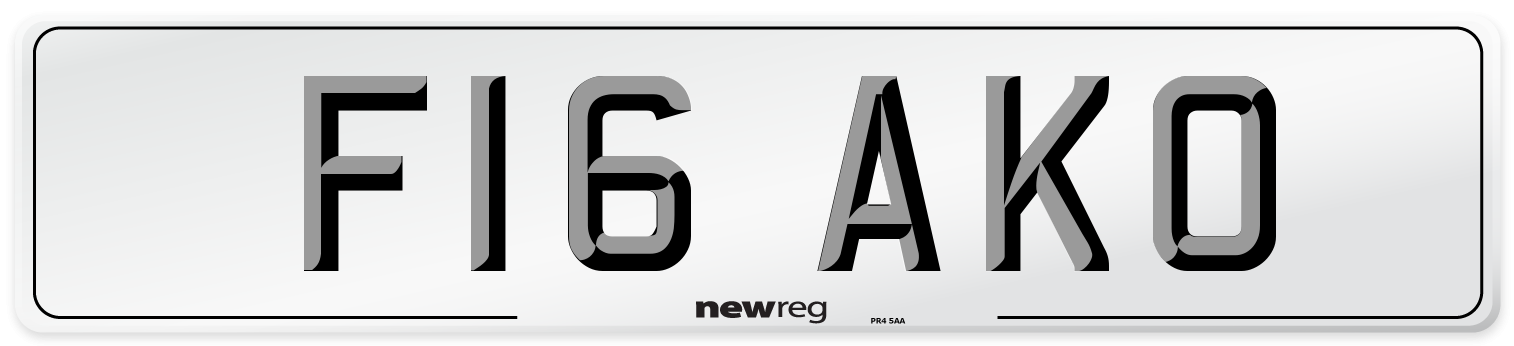 F16 AKO Front Number Plate
