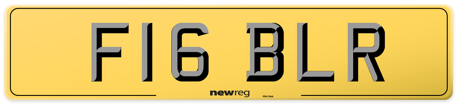F16 BLR Rear Number Plate