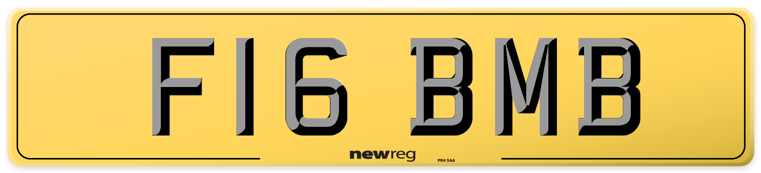 F16 BMB Rear Number Plate