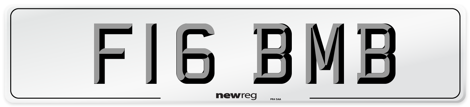 F16 BMB Front Number Plate