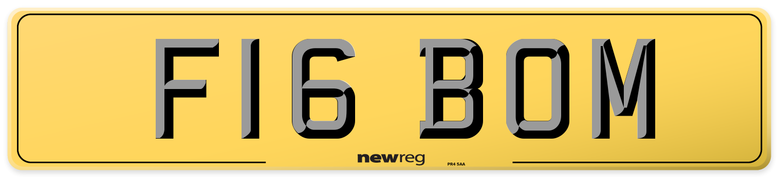 F16 BOM Rear Number Plate