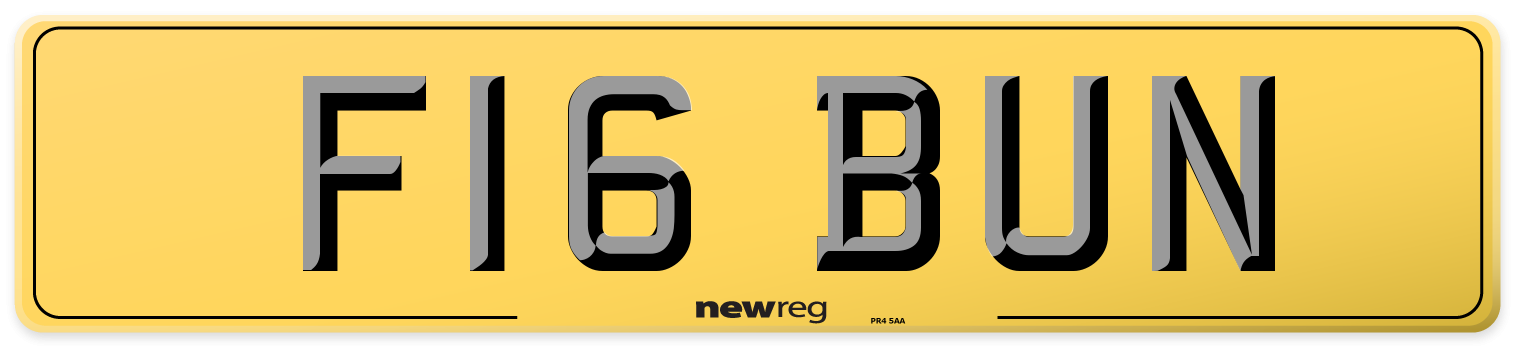 F16 BUN Rear Number Plate