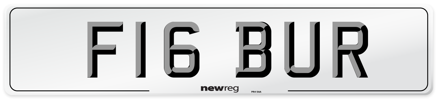 F16 BUR Front Number Plate