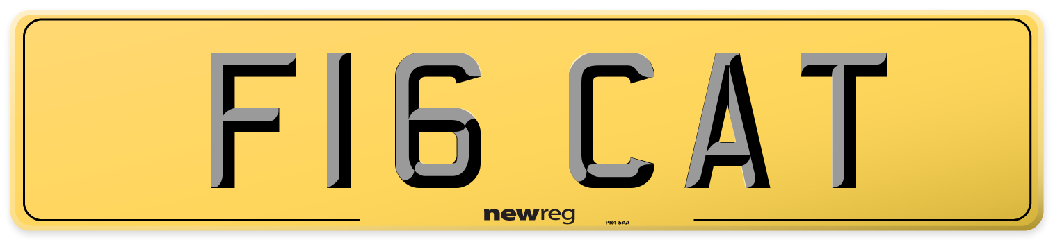 F16 CAT Rear Number Plate