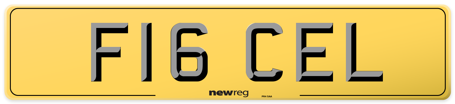 F16 CEL Rear Number Plate