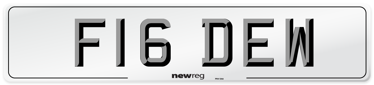 F16 DEW Front Number Plate