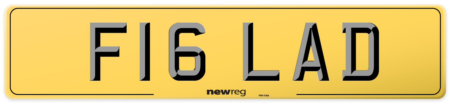 F16 LAD Rear Number Plate