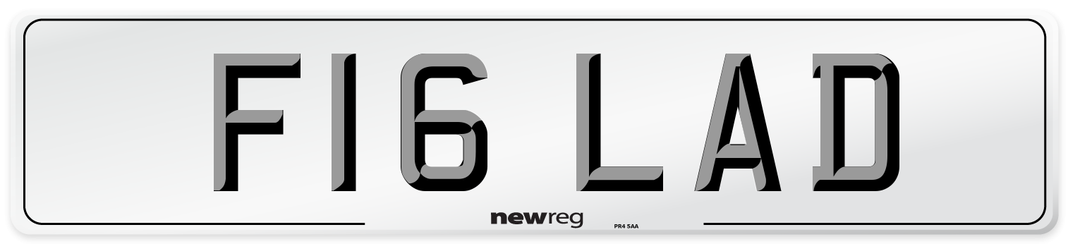 F16 LAD Front Number Plate