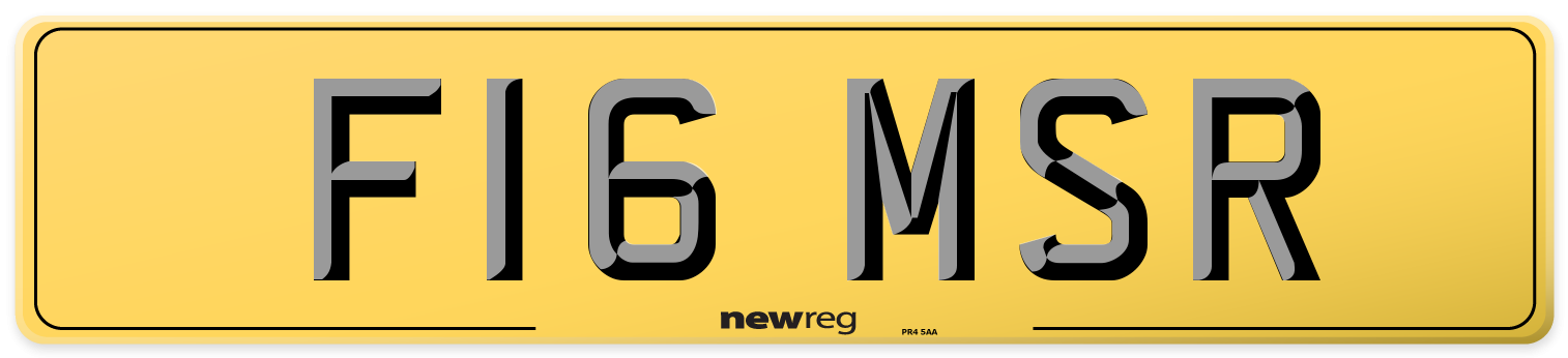 F16 MSR Rear Number Plate