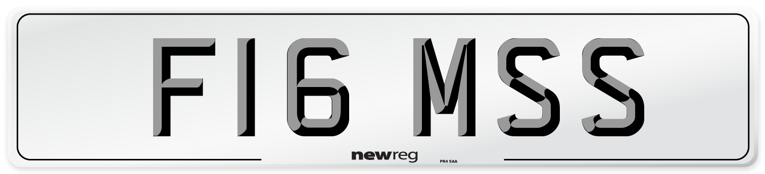 F16 MSS Front Number Plate