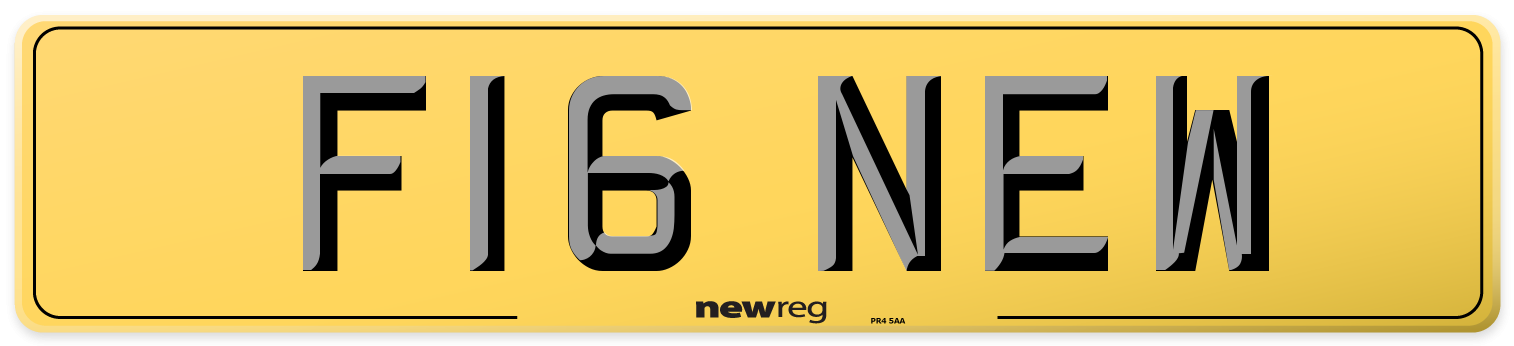 F16 NEW Rear Number Plate