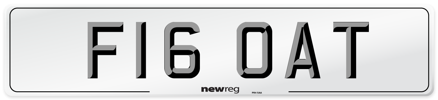 F16 OAT Front Number Plate