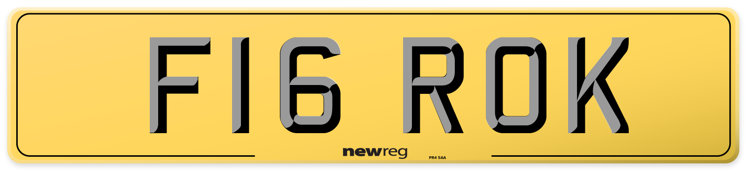 F16 ROK Rear Number Plate