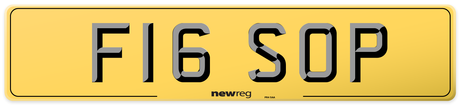 F16 SOP Rear Number Plate