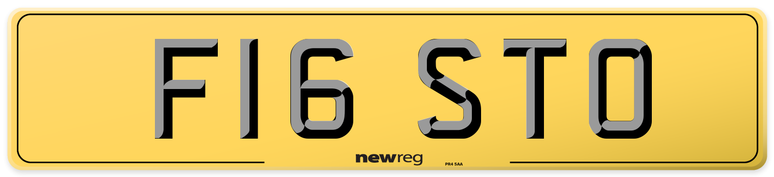 F16 STO Rear Number Plate
