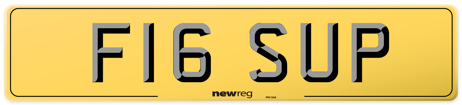 F16 SUP Rear Number Plate