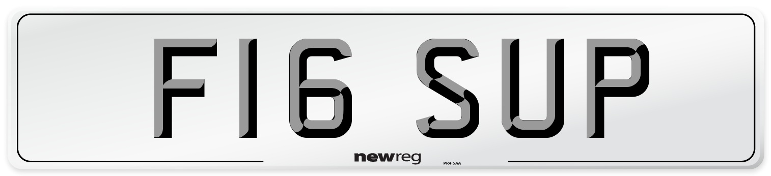 F16 SUP Front Number Plate