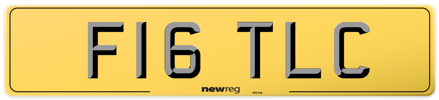 F16 TLC Rear Number Plate