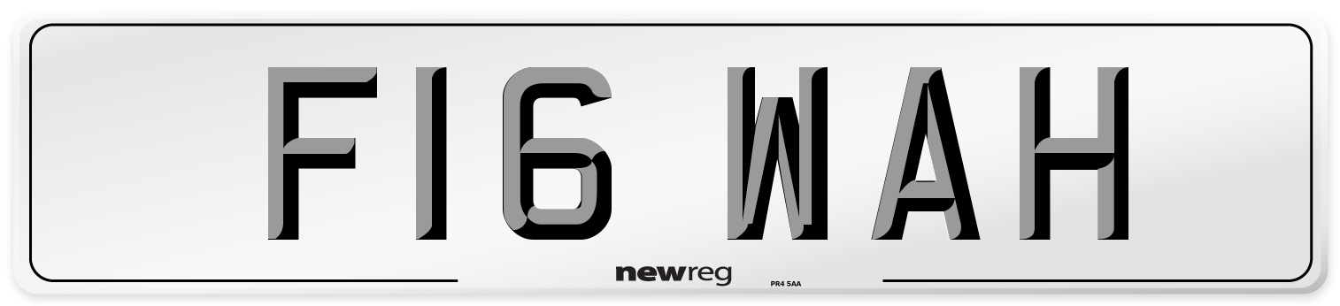 F16 WAH Front Number Plate