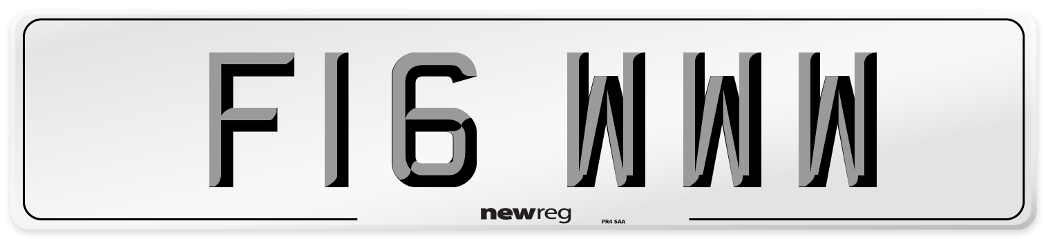 F16 WWW Front Number Plate