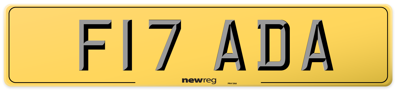 F17 ADA Rear Number Plate