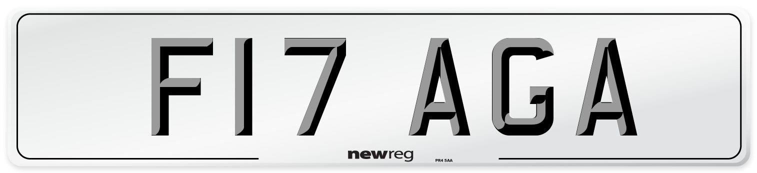 F17 AGA Front Number Plate