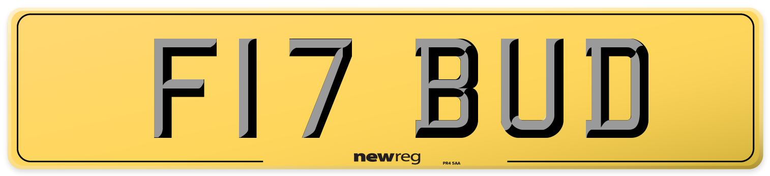 F17 BUD Rear Number Plate