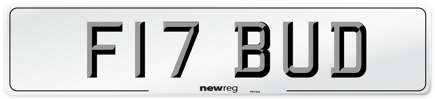 F17 BUD Front Number Plate