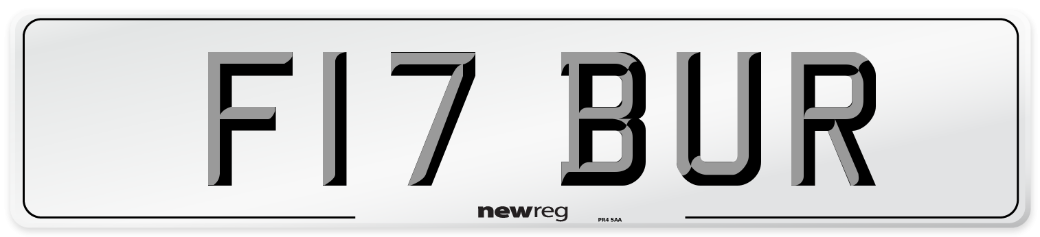 F17 BUR Front Number Plate