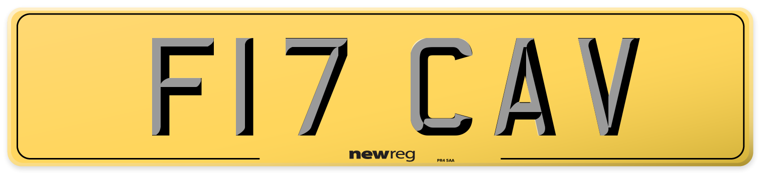 F17 CAV Rear Number Plate