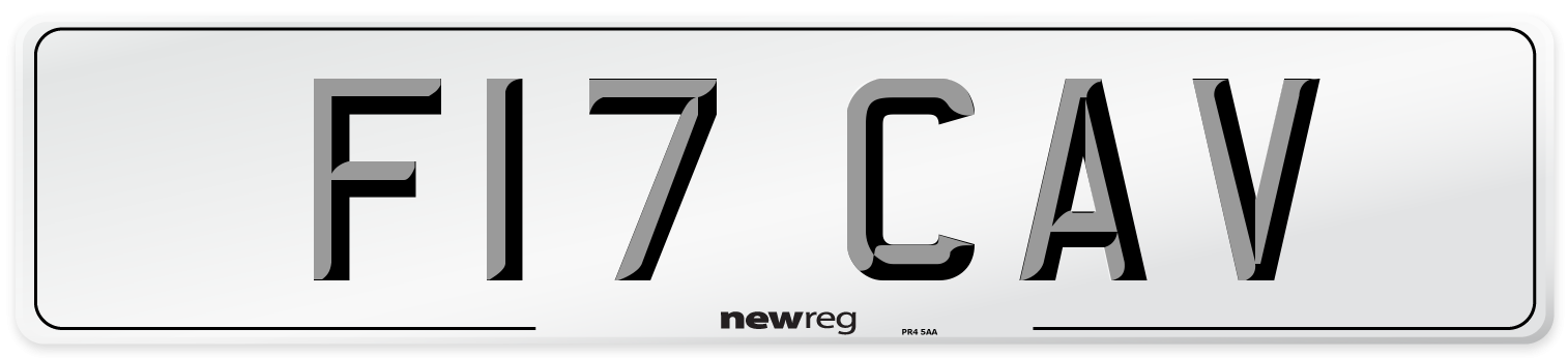 F17 CAV Front Number Plate