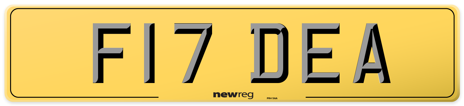 F17 DEA Rear Number Plate