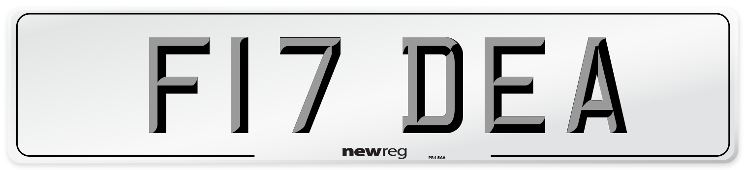 F17 DEA Front Number Plate