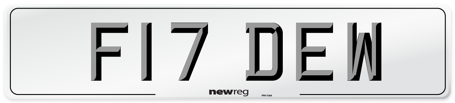 F17 DEW Front Number Plate