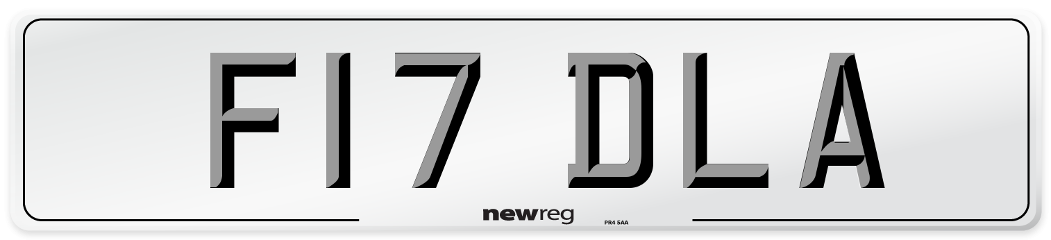 F17 DLA Front Number Plate