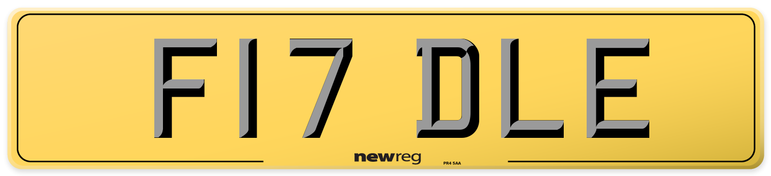 F17 DLE Rear Number Plate