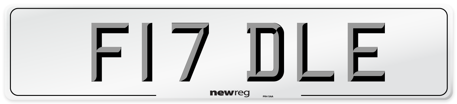 F17 DLE Front Number Plate
