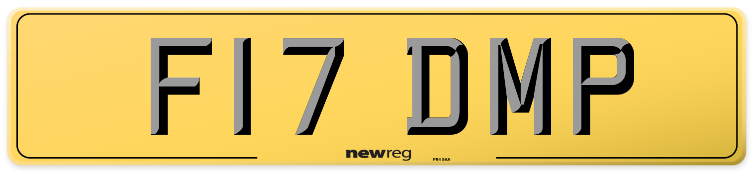F17 DMP Rear Number Plate
