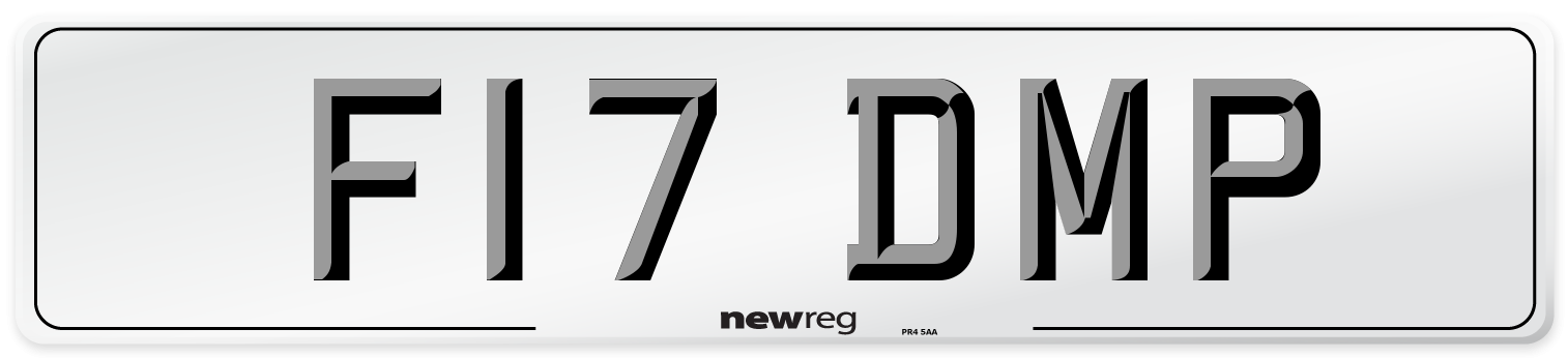 F17 DMP Front Number Plate