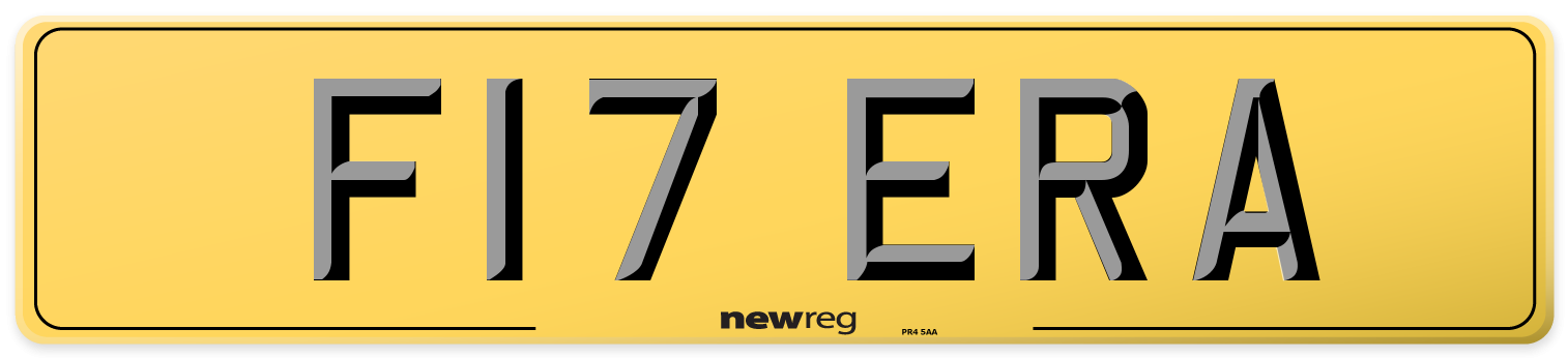 F17 ERA Rear Number Plate