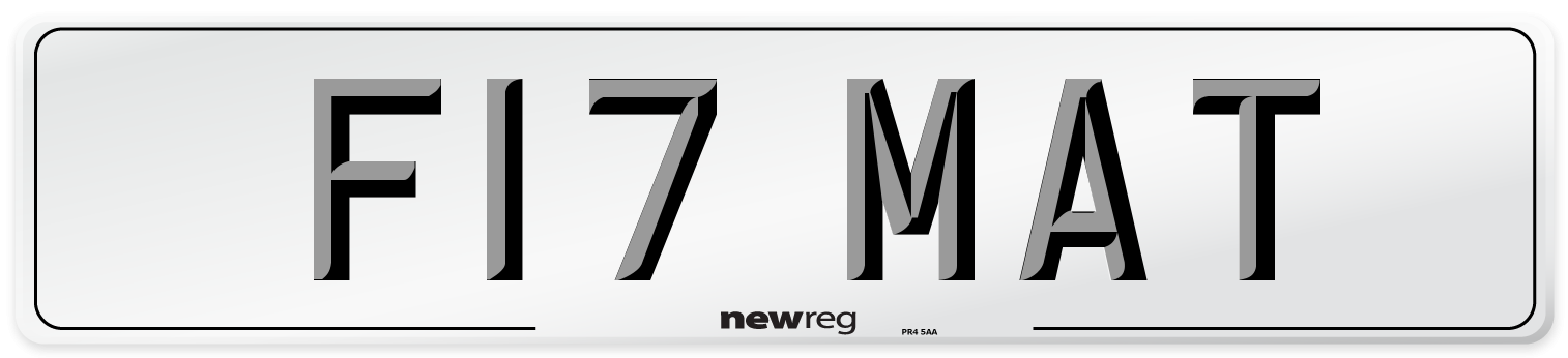 F17 MAT Front Number Plate