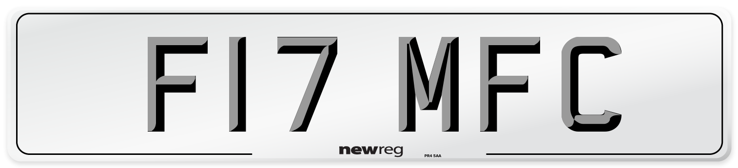 F17 MFC Front Number Plate