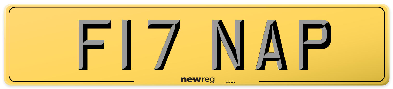 F17 NAP Rear Number Plate