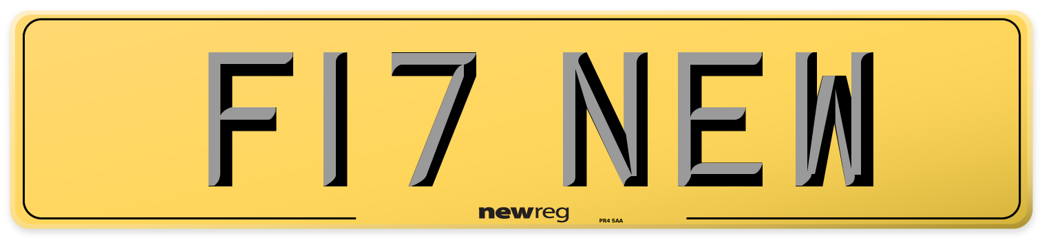 F17 NEW Rear Number Plate