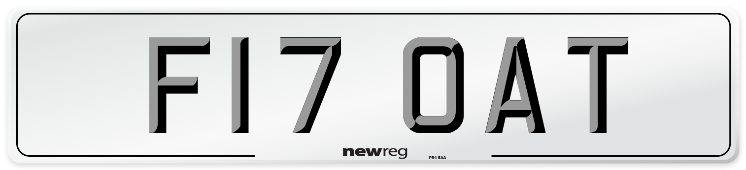 F17 OAT Front Number Plate