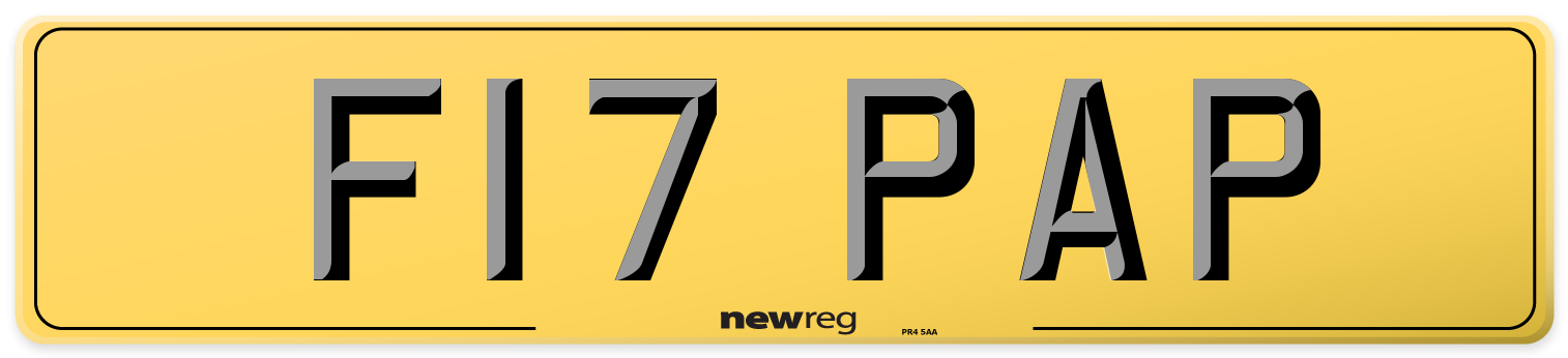 F17 PAP Rear Number Plate