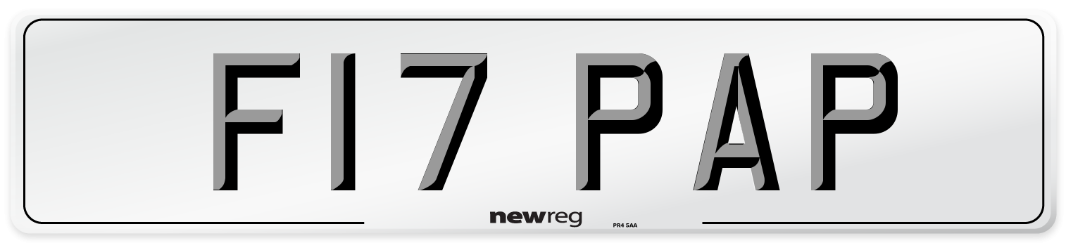 F17 PAP Front Number Plate