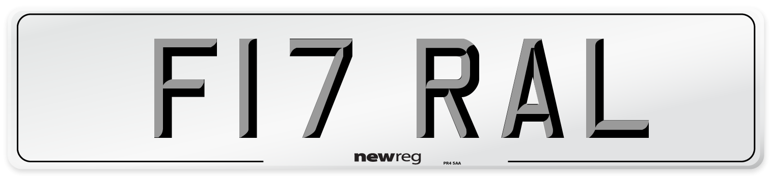 F17 RAL Front Number Plate