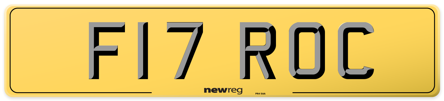 F17 ROC Rear Number Plate