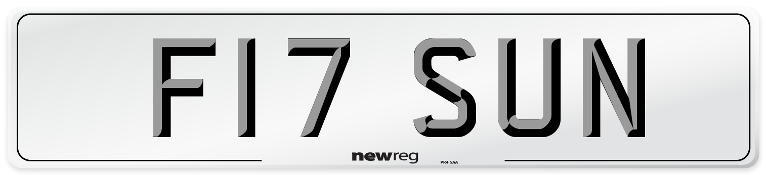 F17 SUN Front Number Plate